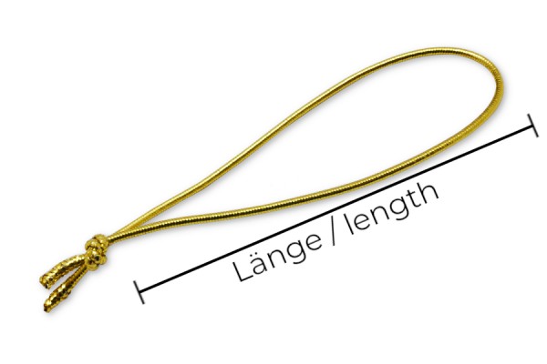 Fertigschleifen aus Gummizugschnur, gold