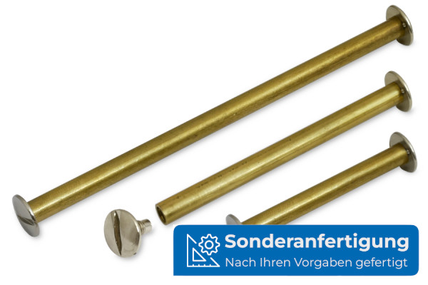 Buchschrauben, Messing / vernickelt, Schraubkopf, Sonderanfertigung