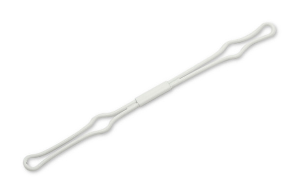 Drahtniederhalter, schmaler Einschub, 150 mm, weiss