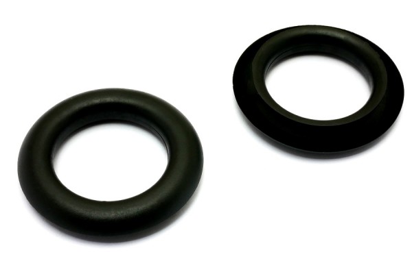 Greiflochringe, aus Kunststoff, schwarz