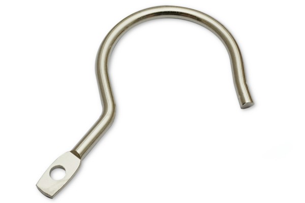 Kollektionshaken aus Metall, 71 mm, mit Nietloch, vernickelt