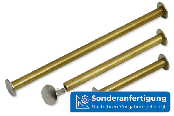 Buchschrauben, Messing / vernickelt, Einpresskopf, Sonderanfertigung
