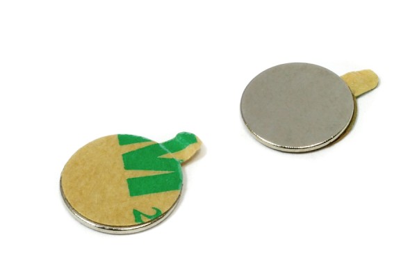 Scheibenmagnete, 10,0 x 0,6 mm, selbstklebend