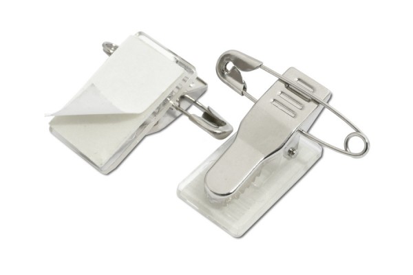 Krokoclip aus Metall, selbstklebend, mit Sicherheitsnadel