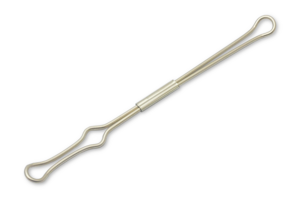 Drahtniederhalter, für 65 mm Ringabstand, 110 mm, vernickelt