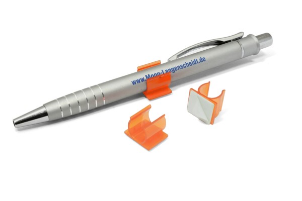 Stifthalter aus Kunststoff, selbstklebend, orange
