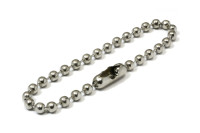 Kugelketten mit Verschluss,<br>2,4 mm Ø, vernickelt