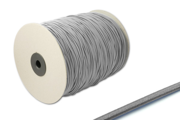 Gummischnur, 2,2 mm Ø, auf 500 m Rolle, grau