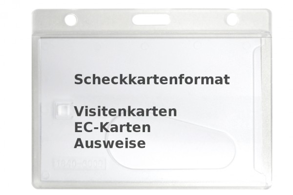 Kartenhalter Scheckkartenformat, Hartplastik, transparent