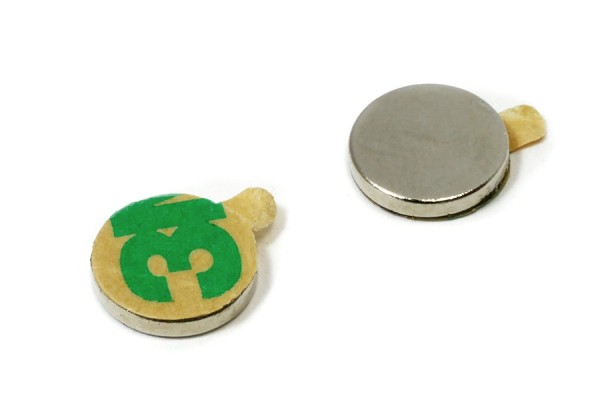 Scheibenmagnete, 9,5 x 1,5 mm, selbstklebend
