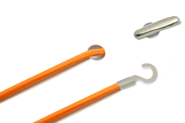 Gummischnüre mit Splint und offenem Kabelschuh, orange