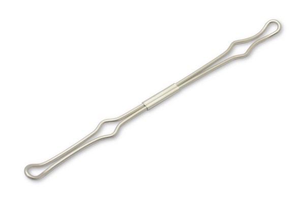 Drahtniederhalter, schmaler Einschub, 150 mm, vernickelt