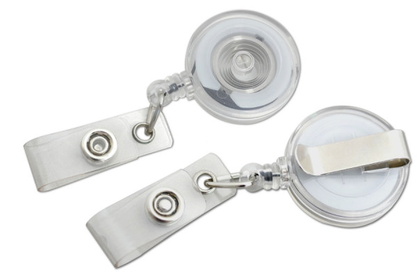 Ausweisjojos mit Gürtelclip, Kunststofflasche, transparent