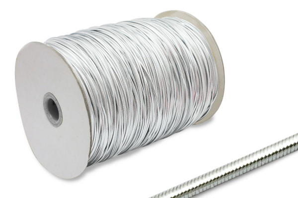 Gummischnur, 2 mm Ø, auf 500 m Rolle, silber