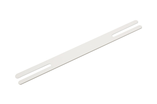 Flachheftzungen aus Kunststoff, flach offen, 150 mm, weiss
