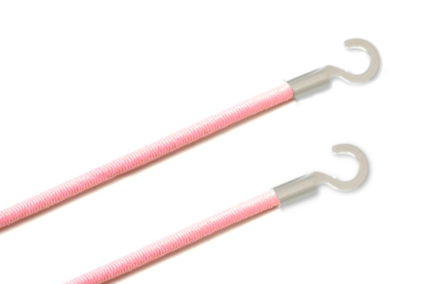 Gummischnüre mit Kabelschuhen, offen, rosa