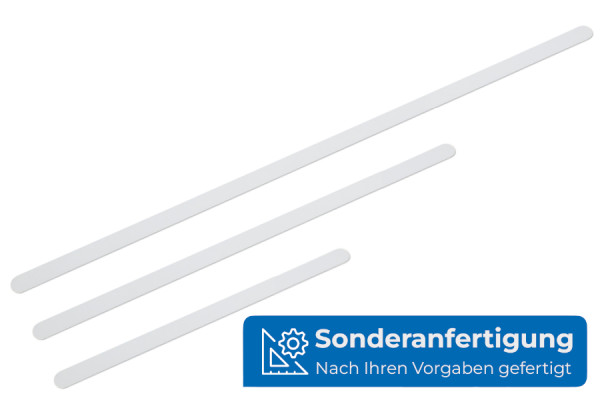 Heftzungen, weisslackiert, Sonderanfertigung