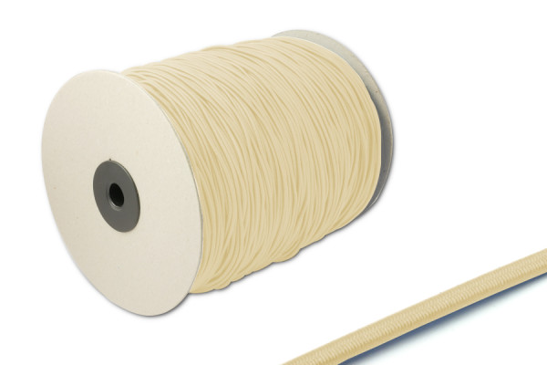Gummischnur, 2,2 mm Ø, auf 500 m Rolle, beige