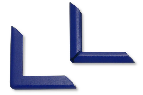 Buchecken, blau, 22 mm Schenkellänge, 2 mm Fassung